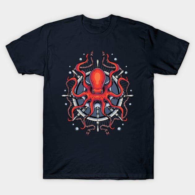 Cephalopod Sailer T-Shirt by StephenHartman